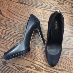 MICHAEL by Michael Kors black leather heels